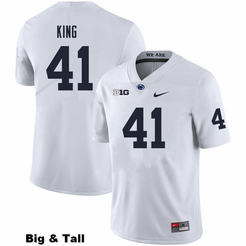 NCAA Nike Men's Penn State Nittany Lions Kobe King #41 College Football Authentic Big & Tall White Stitched Jersey XUI0798UR